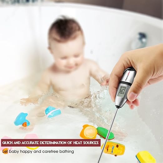 ThermoPro TP02S (2 Pack) Instant Read Meat Thermometer Digital Cooking Food Thermometer with Super Long Probe for Grill Kitchen Sourdough Liquids Oil Bread Baking Yogurt Candy Making Accessory