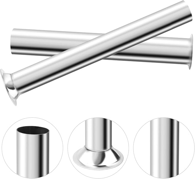 Hoypeyfiy 4Pcs Stainless Steel Sausage Stuffing Tubes, 4 Sizes Meat Stuffer Funnels Replacement for LEM 606 606SS 1606 1606SS, Fits 5 lb Sausage Stuffer with 1 9/16 Inch Base