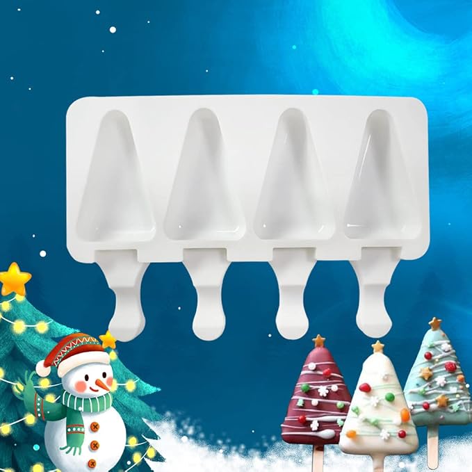Popsicles Molds, Cake Pop Mold 4 Cavities Ice Pop Cakesicle Molds Silicone Ice Cream Mold, Silicone Popsicle Molds, Ice Pop Mold, Silicone Popsicles Molds for Kids, Reusable Popsicle Maker