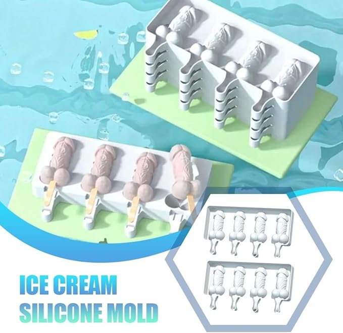 Peni-Shape Popsicle Ice Molds, Silicone Popsicle Molds, Fun Novelty Reusable Easy Release Homemade Ice Mould, Novelty Popsicle Makers for Fruit Juice Whisky Adult Party