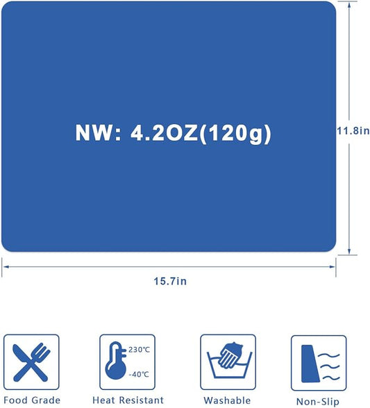 Silicone Placemats, Food-Grade Non-Slip Waterproof, Dining, Countertop Protector, Kitchen Counter Mat, Heat Resistant, Baking mat Dishwasher Safe