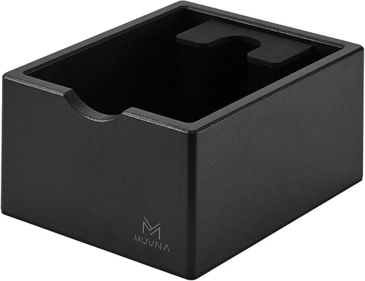 Espresso Knock Box, Durable ABS Plastic Coffee Grounds Dump Bin, Shock-Absorbent Barista Accessories with Non-Slip Base, Compact Espresso Tool for Home and Commercial Bar (Black)