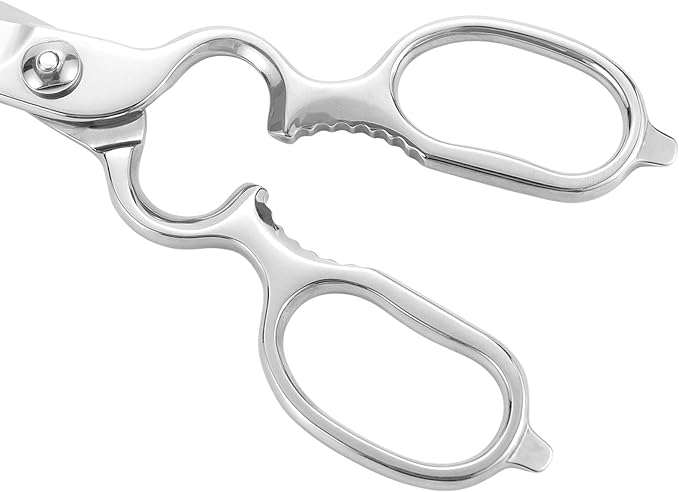 LIVINGO 8.5" Kitchen Shears Heavy Duty Forged Stainless Steel Scissors | Ultra Sharp Food Scissors with Detachable Design, Bottle Opener and Nut Cracker for Cooking, Cutting Meat and Vegetables
