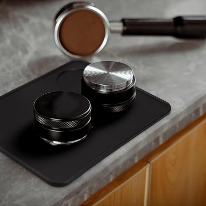 HOMEE 4.8 Inch Espresso Coffee Knock Box with Silicone Anti-Slip Tamper Mat | Detachable Rubber Knock Rod,Non-Slip Base,Easy to Clean,Barista-Style Knock Box Fits for Home Kitchen and Small Coffee Bars