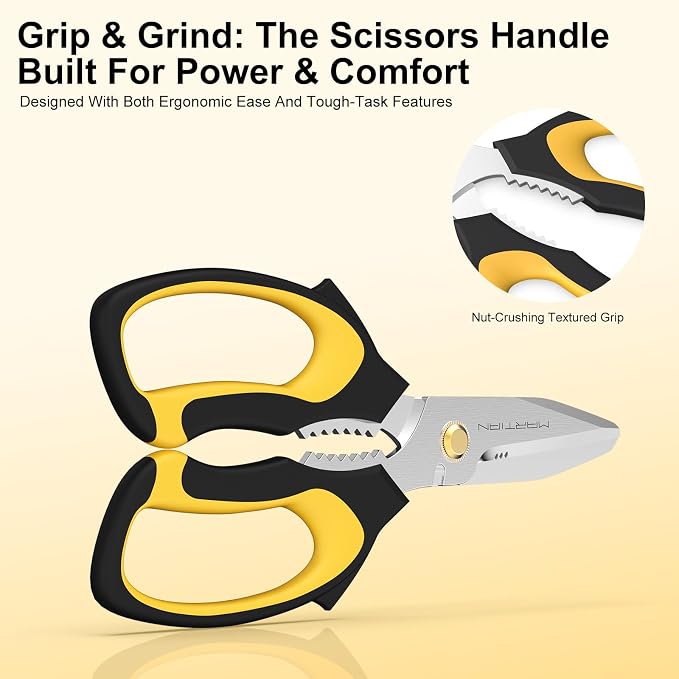 8” Ultra Sharp Kitchen Shears Heavy Duty - Stainless Steel Kitchen Shears for Food, Dishwasher Safte Kitchen Scissors for Meat Cutting, Ideal Gift for Father's Day | food scissors dishwasher safe, scissors all purpose, heavy duty scissors, metal shears...