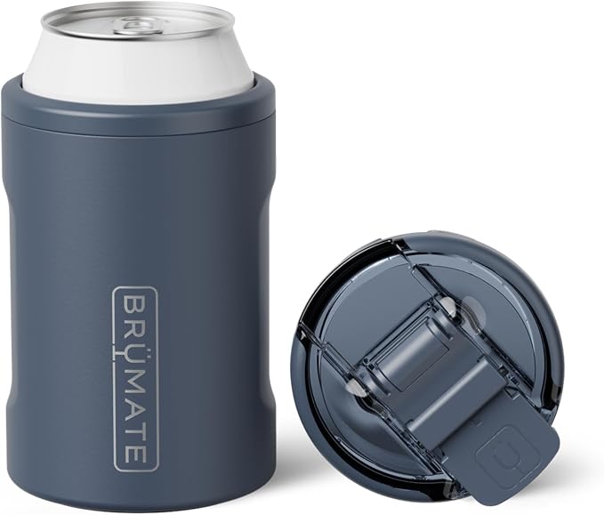 BrüMate Hopsulator Duo 2-in-1 Can Cooler Insulated for Cans + 100% Leak Proof Tumbler with Lid | Can Insulated for Hard Seltzer, Beer, Soda and Energy Drinks