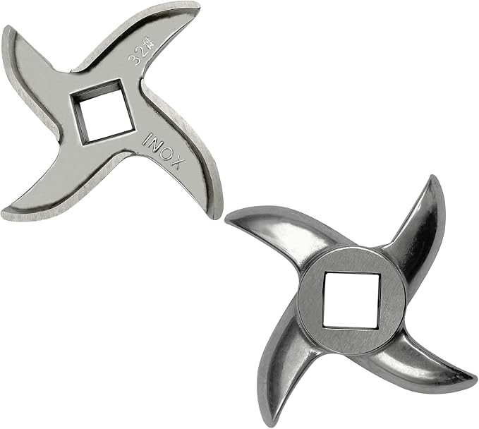 #32 Grinder Blade Stainless Steel Knife Cutter Replacement(2 pc) | Please check the size and shape