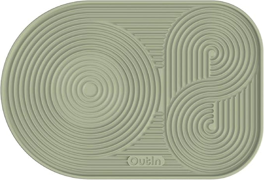 OutIn Silicone Coffee Mat, Foldable Waterproof, Drip Tray Mat For OutIn Products & Portable Coffee Makers 9.8’’ x6.7’’ (Green)