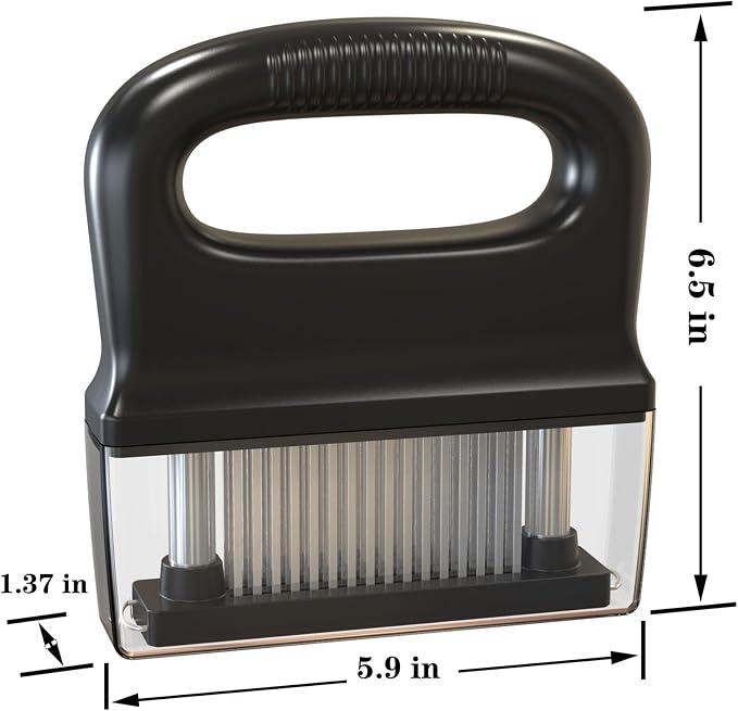 Meat Tenderizer, with 48 Stainless Steel Ultra Sharp Needle Blades | Hand Held Meat Tenderizer Needle, Kitchen Cooking Tool Best Makes Steak & Chicken Tender - No More Hammer, Meat Pounder