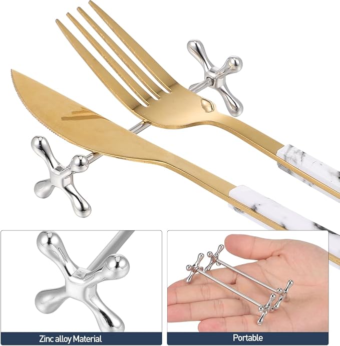 Cabilock 2pcs Creative Cutlery Rest, Knife, Fork, Spoon, Chopstick Rest, Chopstick Holder Flatware Organizer for Table Home Kitchen Hotel Restaurant and Dining