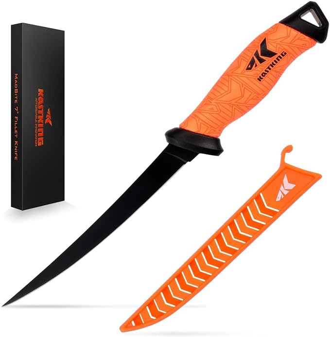 KastKing Speed Demon Pro Fillet Knife with Protective Sheath | Razor Sharp G4116 German Stainless Steel Blade, Non-Slip Grip, Corrosion-Resistant Coating, 8 Options Available