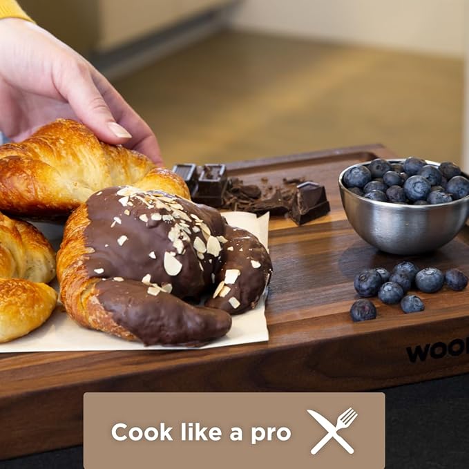 20" Classic Walnut Reversible Cutting Board with Juice Groove | 20-Inch Reversible Walnut Cutting Board with Deep Juice Groove and Side Handles for Chopping, Carving, and Serving