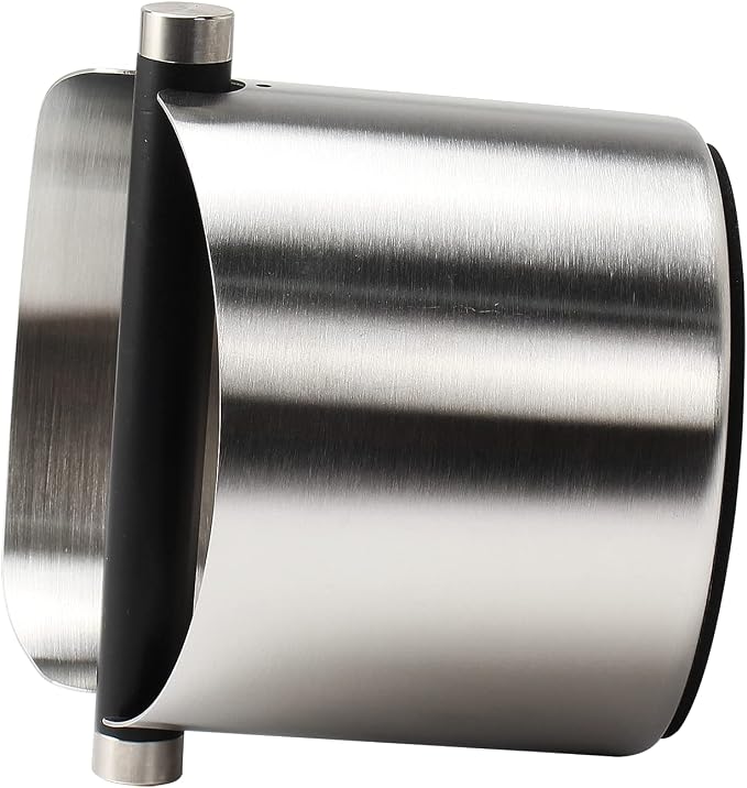 DIBTSA Coffee Knock Box, Espresso Knock Box Stainless Steel Espresso Machine Accessories with Removable Knock Bar and Non-Slip Base Coffee Grounds Container Bin, Large (Silver)
