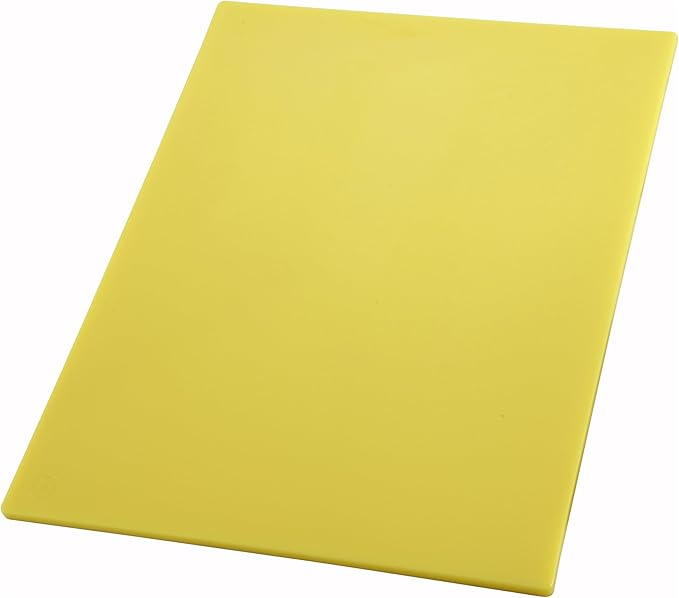 Winco 12" x 18" Yellow Cutting Board (Set of 6) | Dishwasher safe, Stain resistant, Minimizes dulling, HACCP approved, Great for Charcuterie, Appetizers and Buffet Displays