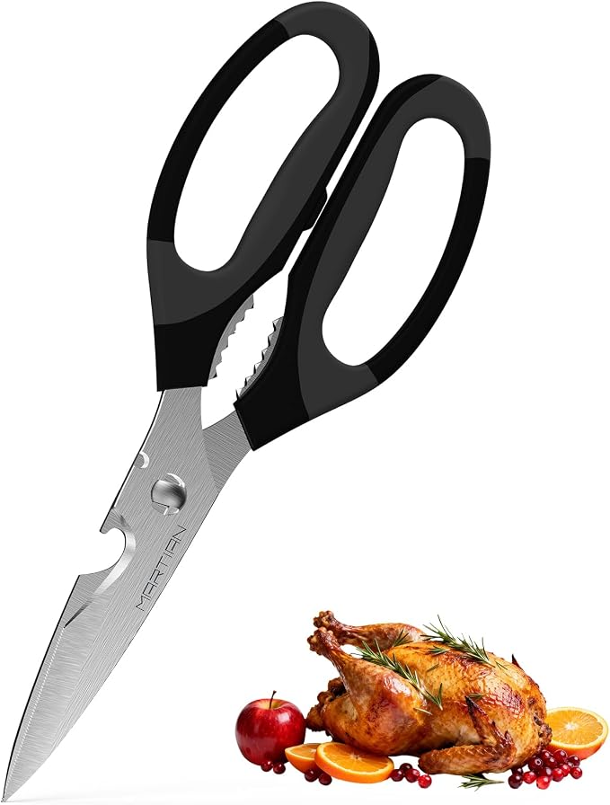 8“ Sharp Heavy Duty Kitchen Scissors, Multi Purpose Kitchen Shears for Food | food scissors dishwasher safe, scissors all purpose heavy duty,heavy duty scissors, metal shears, sharp scissors