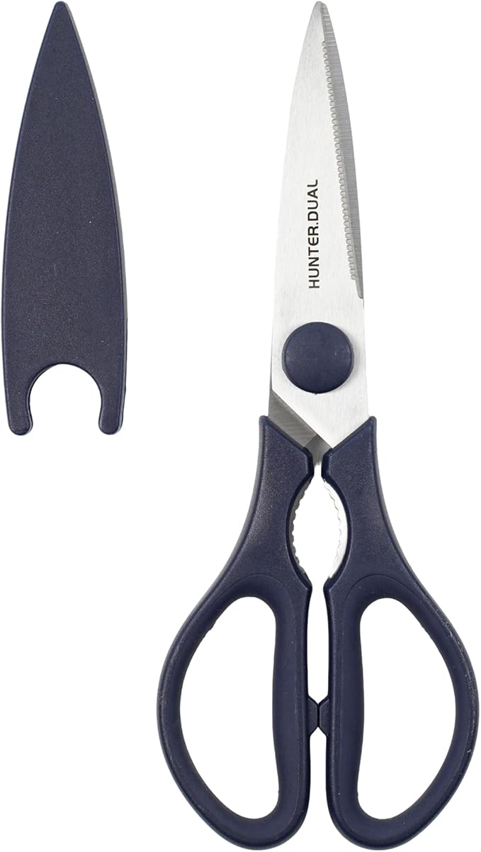 Kitchen Scissors for Food, HUNTER.DUAL Heavy Duty Come Apart Poultry Shears for Cooking, All Purpose for Cutting Chicken, Meat, Fish & Vegetables (Blue, 8.35 Inch)