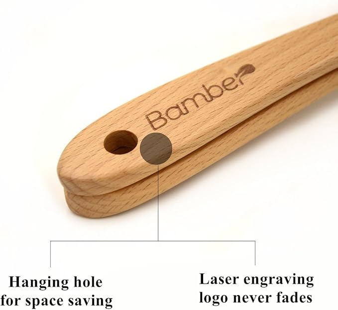 Bamber Wooden Wok Spatula Set Wood Turner for Non Stick Cookware, Pack of 2