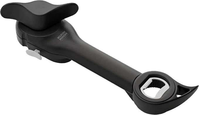 Kuhn Rikon Auto Safety Master Opener for Cans, Bottles and Jars, 9 x 2.75 inches, Black