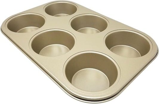 Ex Large Muffin Pan with Six Oversized Baking Cups, Nonstick Surface Perfect for Large Muffins or Cupcakes