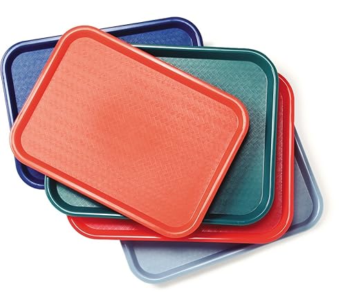 Carlisle FoodService Products CT121624 Café Standard Cafeteria / Fast Food Tray, 12" x 16", Orange