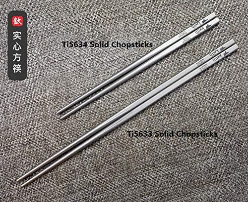 Keith Titanium Ti5633 Solid Square Handle Chopsticks with Aluminum Case (Blue)