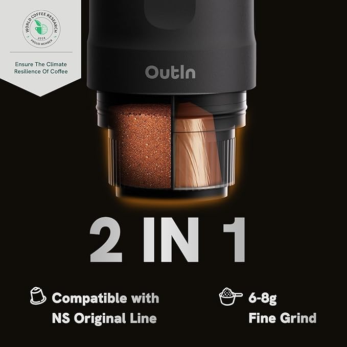 OutIn Nano Portable Electric Espresso Machine with Carrying Bag