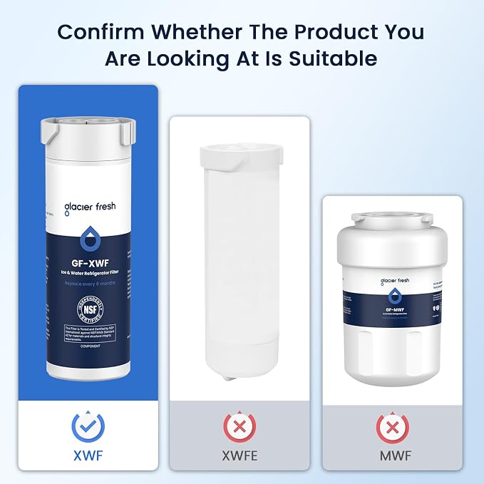 GLACIER FRESH XWF Replacement for GE XWF Refrigerator Water Filter 2 Pack
