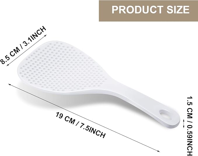 Boao 6 Pcs Rice Paddle, 7.5 Inch, Plastic Non Stick Rice Spoon Scooper Potato Server Spatula for Kitchen Restaurant Cooking Utensil