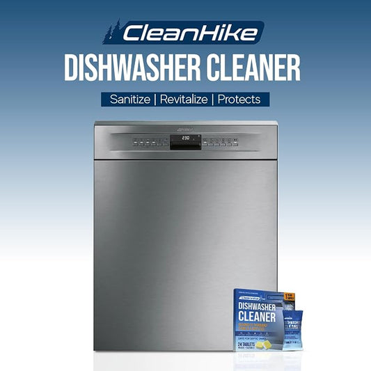 Dishwasher Cleaner Tablets - 24 Pack Dishwasher Cleaner and Deodorizer for Hard Water, Limescale, Calcium Buildup, Grease & Odors - Septic Safe Citric Acid Formula, 1 Year Supply
