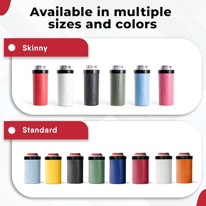 The Kong Skinny Can - Portable Coozie or Bottle Cooler/Cup With Detachable, Expandable, Hose To Funnel Your Drink (Red)