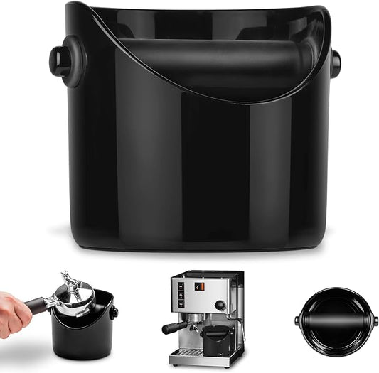 Dreamfarm Big Grindenstèin Sturdy, Compact, Modern Space-Saving Espresso Coffee Grind Knock Box -Black