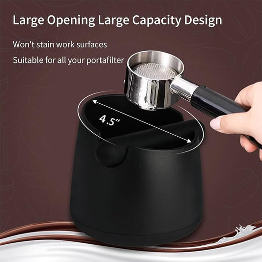 IAOSEN Knock Box Large Capacity Design Espresso Knock Box Shock-absorbent Knock Box Espresso with Removable Knock Bar and Non-Slip Base Espresso Accessories for Home/Office