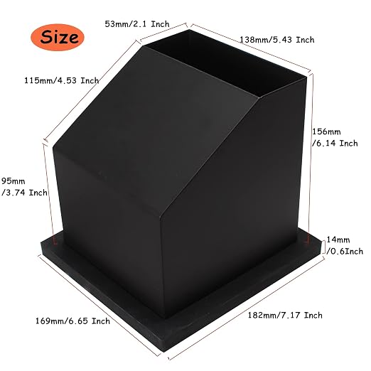 DIBTSA Espresso Coffee Ground Knock Box Chute, Built-in Desktop Waste Bucket, Stainless Steel Bottomless Knocking Residue Box (Trapezoid)