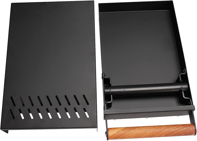DIBTSA Espresso Knock Box Drawer,Stainless Steel Detachable Coffee Pucks Knock Container, Shock-Absorbent Durable Barista Style Knock Box, Removable Knock Bar,Wood handle and Non-Slip Base (Black)