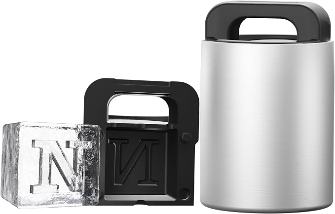 Letter N Monogram Clear Ice Cube Maker, 2" Big Ice Cubes Mold for Whisky and Cocktails, Large Initials Silicone Ice Cube Tray Personalized Gifts for Men (Letter N)