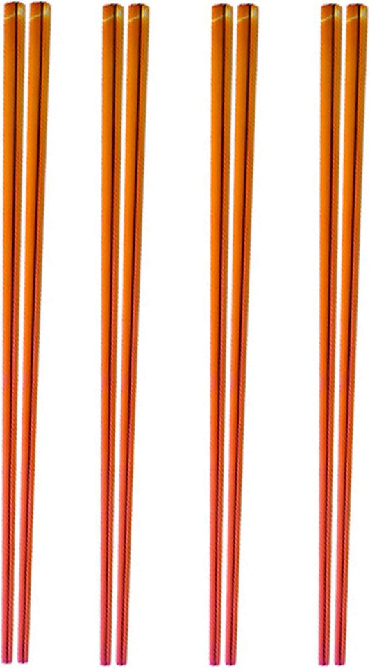 Stainless Steel Chopsticks,Reusable ,Dishwasher Safe , Easy to Use（4 PCS,Dazzling red）