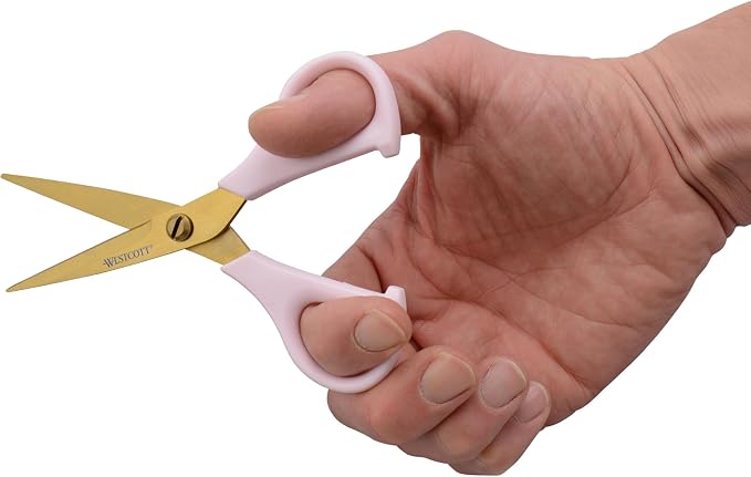 Westcott 2-Pack All-Purpose 8-Inch Kitchen Shears and 5-Inch Snip, Pink with Gold Blades - Precision Blades for Cutting, Kitchen Scissors Essential for Everyday Tasks