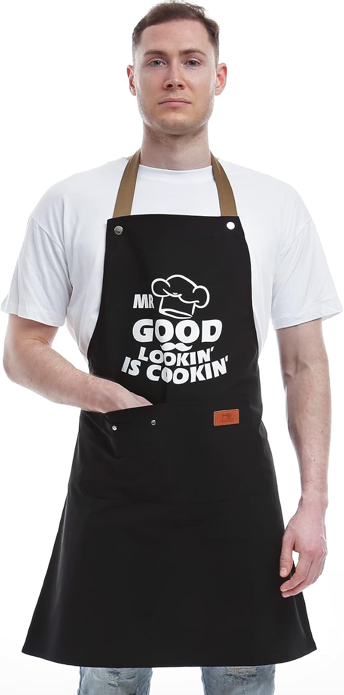 Gifts for Dad from Daughter Son, Father's Day Gifts - Birthday, Thanksgiving Gift for Dad, Manly Gift for Friends - Funny Birthday Presents for Him, Brother, Funny Cooking Apron with Pockets