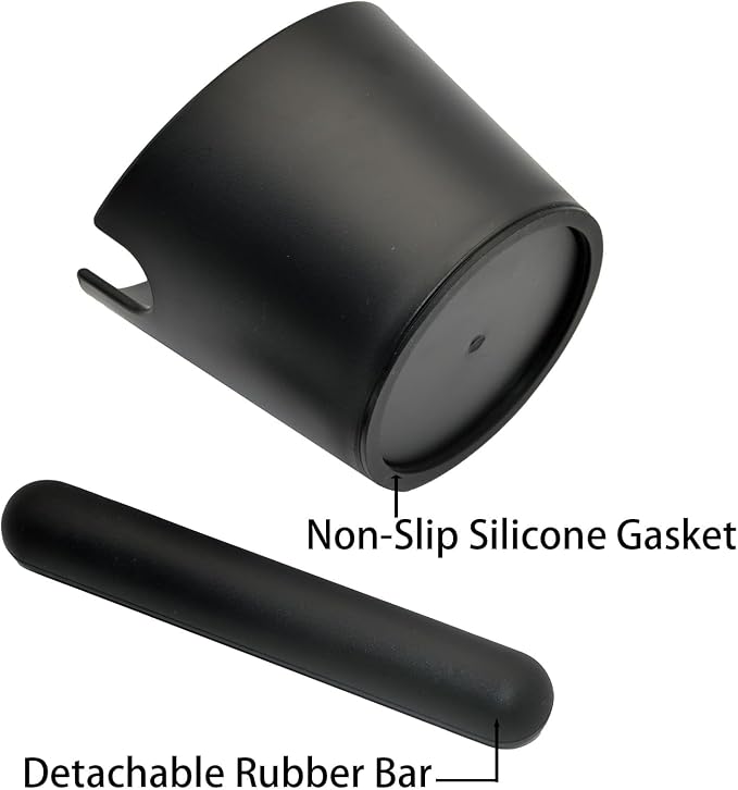 IAOSEN 5inch Knock Box Espresso Knock Box Silicone coffee Tamper Mat Espresso Machine Accessories Set of 2 with Removable Knock Bar and Anti-Slip Base for Home Office Barista Tools for Bar Shop