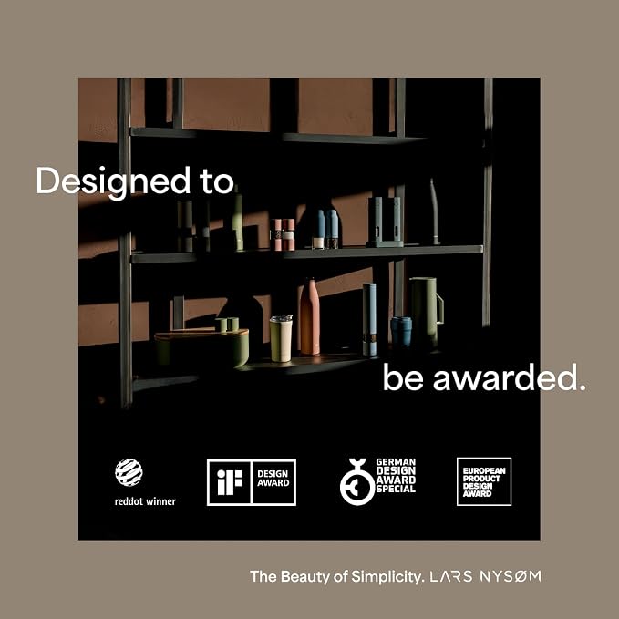 LARS NYSØM Electric Salt and Pepper Grinder Set, USB Rechargeable, Automatic Salt and Pepper Mills, Spice Shakers Refillable with LED Light, Adjustable Coarseness, Ceramic Grinder (Carbon Black)