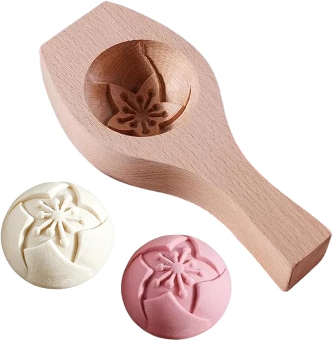 Wooden Bao Bun Maker | Handcrafted, Natural Hardwood, Multi-Purpose, Ergonomic Handle, Food-Safe