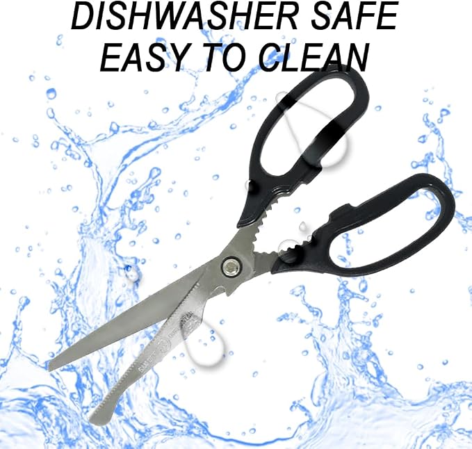 Korean BBQ Kalbi Meat Cutting Scissors Large All Purpose Stainless Steel Utility Kitchen Shears for Food