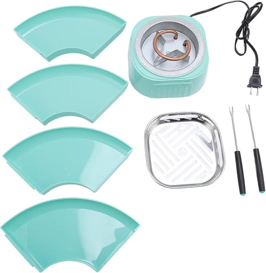 Electric Maker with 4 Detachable Trays, Adjustable Temperature, Tabletop Chocolate Marshmallow Roaster, White - Quick Heating, Easy Cleanup, Ideal for Party Gatherings