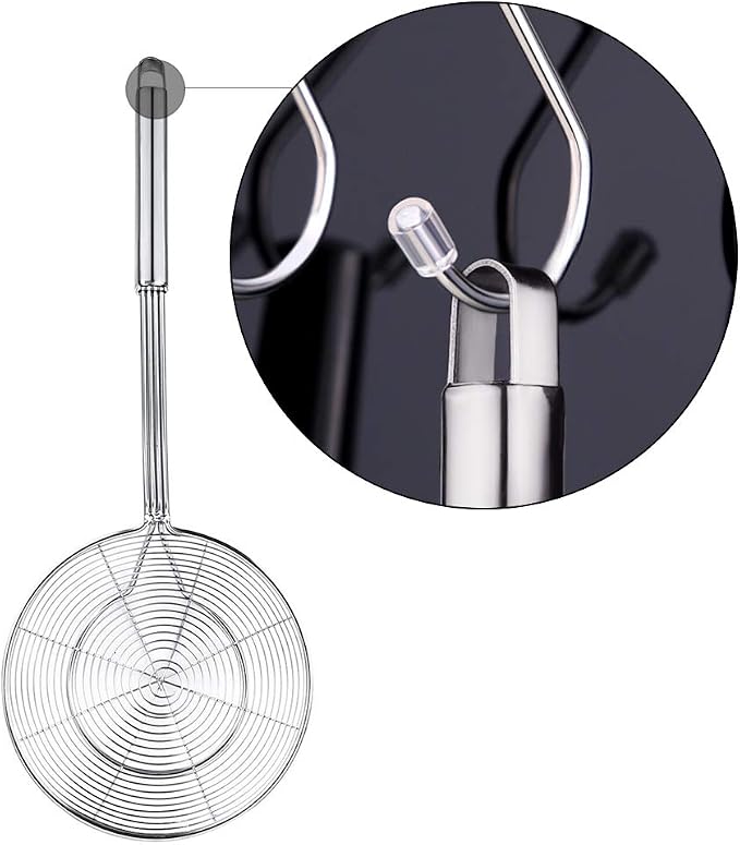 Spider Strainer Skimmer, Swify Stainless Steel Asian Strainer Ladle Frying Spoon with Handle for Kitchen Deep Fryer, Pasta, Spaghetti, Noodle, 7 Inch