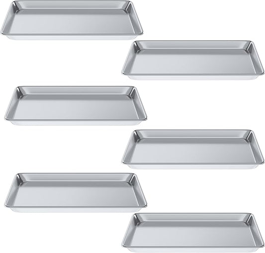 Pack of 6 | 13 in. x 18 in. Half Size Aluminum Bun. / Sheet Pan | Ideal for baking, roasting, cooling, prepping, or storing - a must-have in restaurants, bakeries, and busy kitchens.