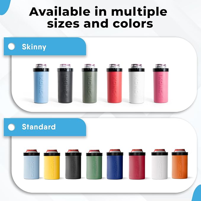 The Kong Skinny Can - Portable Coozie or Bottle Cooler/Cup With Detachable, Expandable, Hose To Funnel Your Drink (Blue)