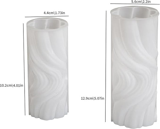 2 Pack Spiral Wave Resin Casting Molds - Silicone for 3D Animal Candle Making