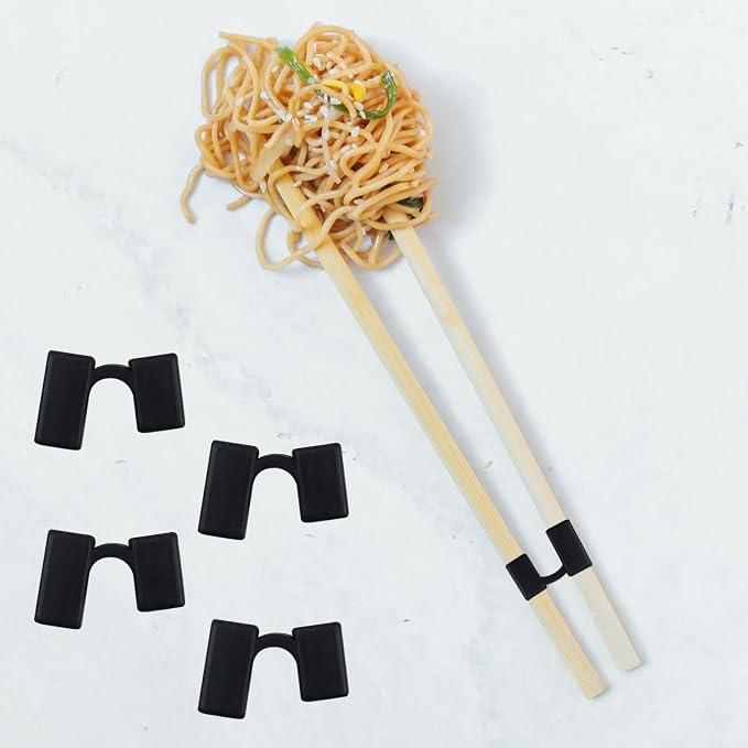 42 Pcs Chopstick Helpers Reusable Training Chopsticks Hinges Connector Plastic Training Chopstick Learn Practice Chopsticks Trainer for Beginner Trainers (Red+Black)