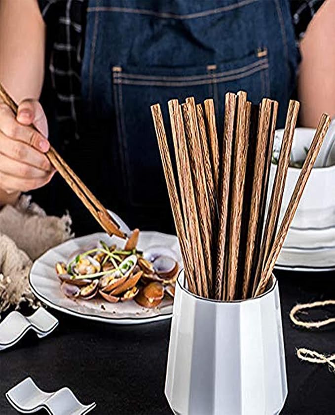 50-Pairs Wooden Chopsticks, Dishwasher Safe Chopstick,ReusableNatural Healthy, Chinese Classic Style for Kitchen, Dining Room, Gourmet, Noodles (9.8 Inch)