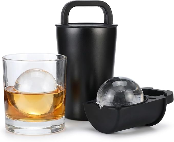 Clear Ice Cube Maker - 2.5" Large Whiskey Ice Ball Mold, Slow-Melting Crystal Clear Sphere Ice Balls for Whiskey & Cocktails, Reusable BPA-Free Silicone Ice Mold with Easy Release Design, 1 PC